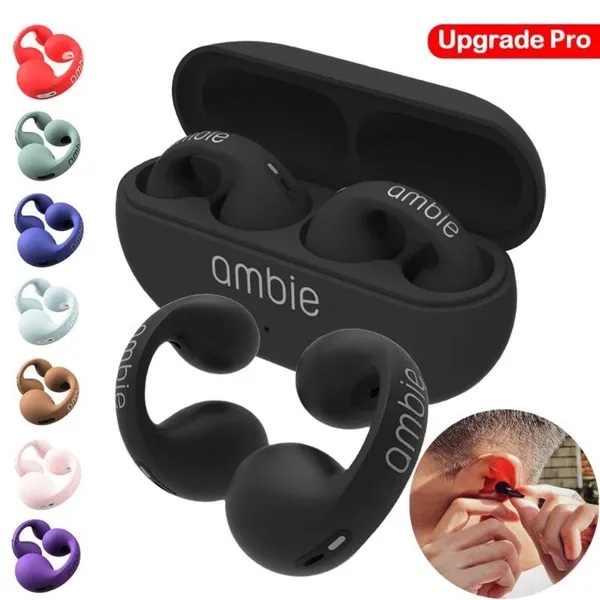 新アップグレードプロ Ambie サウンド Earcuffs 1:1 イヤリングワイヤレス Bluetooth イヤホン TWS 耳フックヘッドセットスポーツイヤフォン